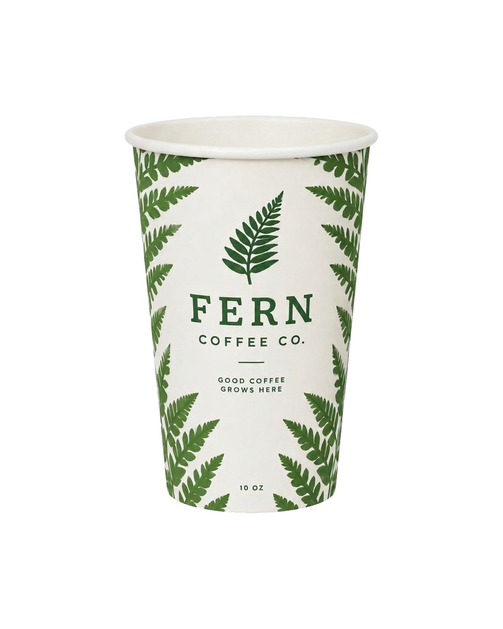 285ml (10oz) branded paper cup, showing full-colour printing
