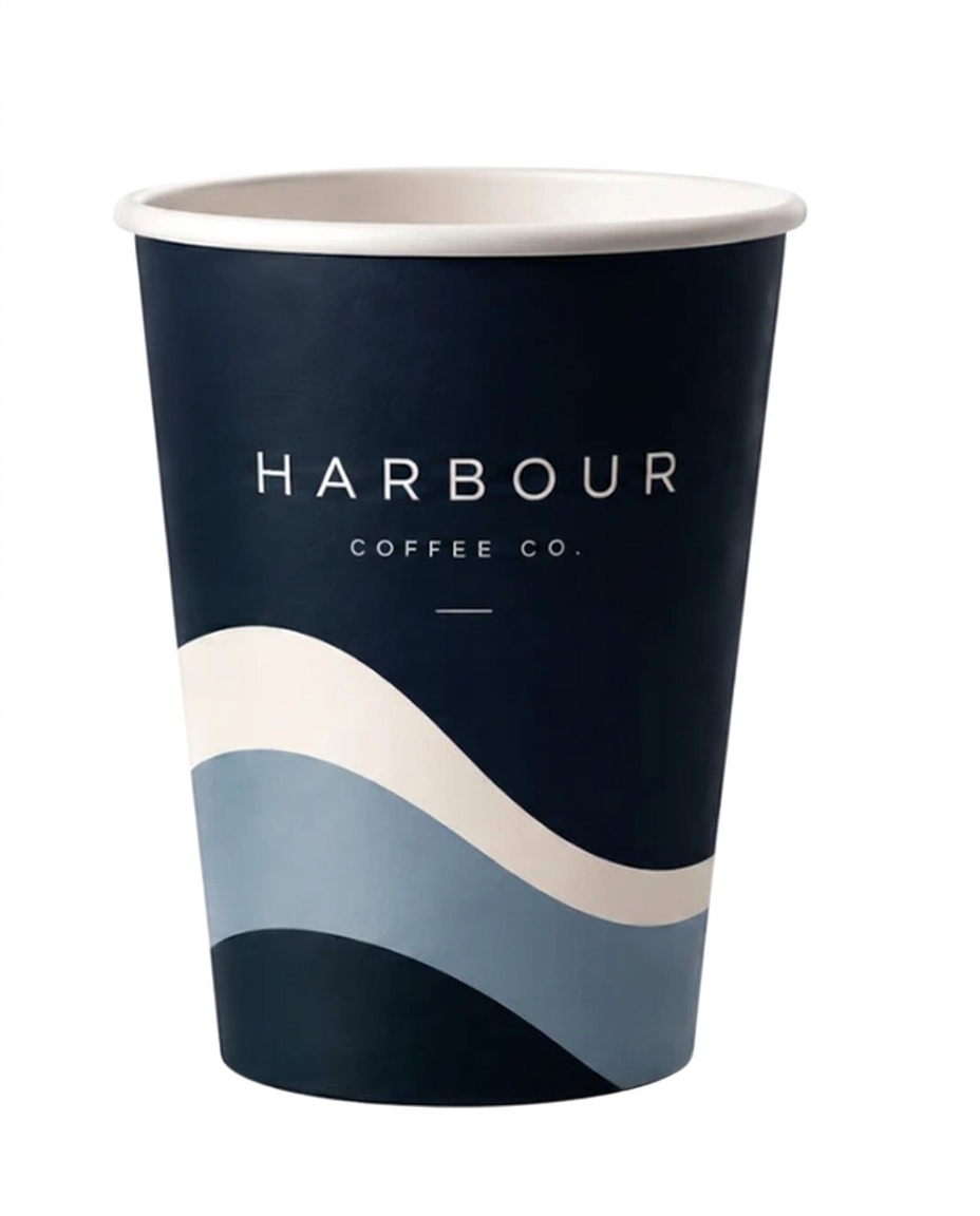 Branded 12oz paper coffee cup