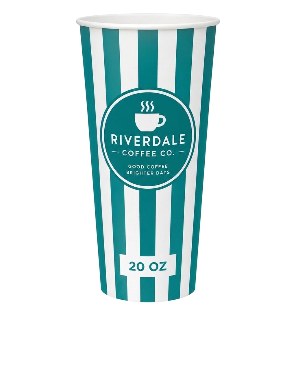 570ml (20oz) branded paper cup, showing full-colour printing