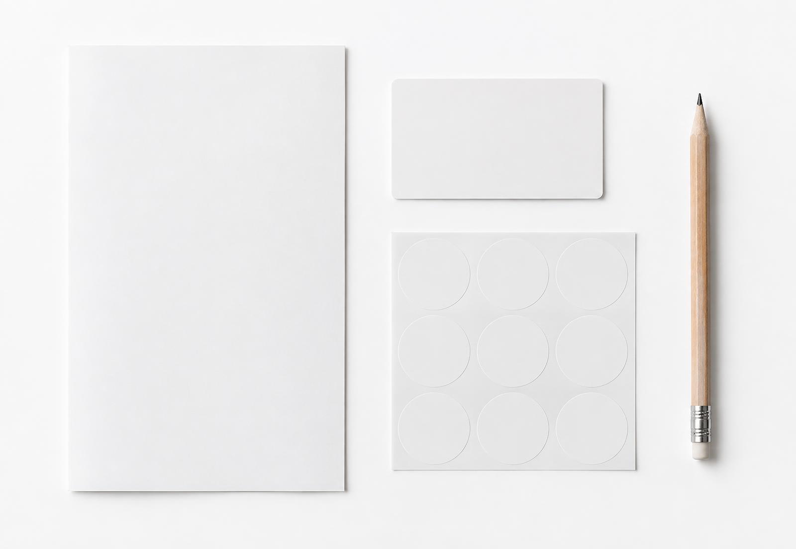 Printed hospitality materials arranged with design tools